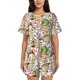 thumbnail image 1 of Fotbe Owl Back To School Conjunto de Pijama Estampado para Mujer, 2 Piezas, Ropa de Dormir con Camiseta de Manga Corta y Shorts Suaves-Small, 1 of 6