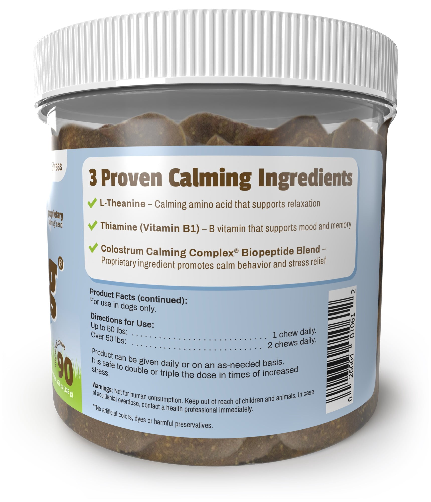 (3 pack) Pet Naturals Calming for Dogs, Anxiety Support Supplement, 90 Bite-Sized Chews