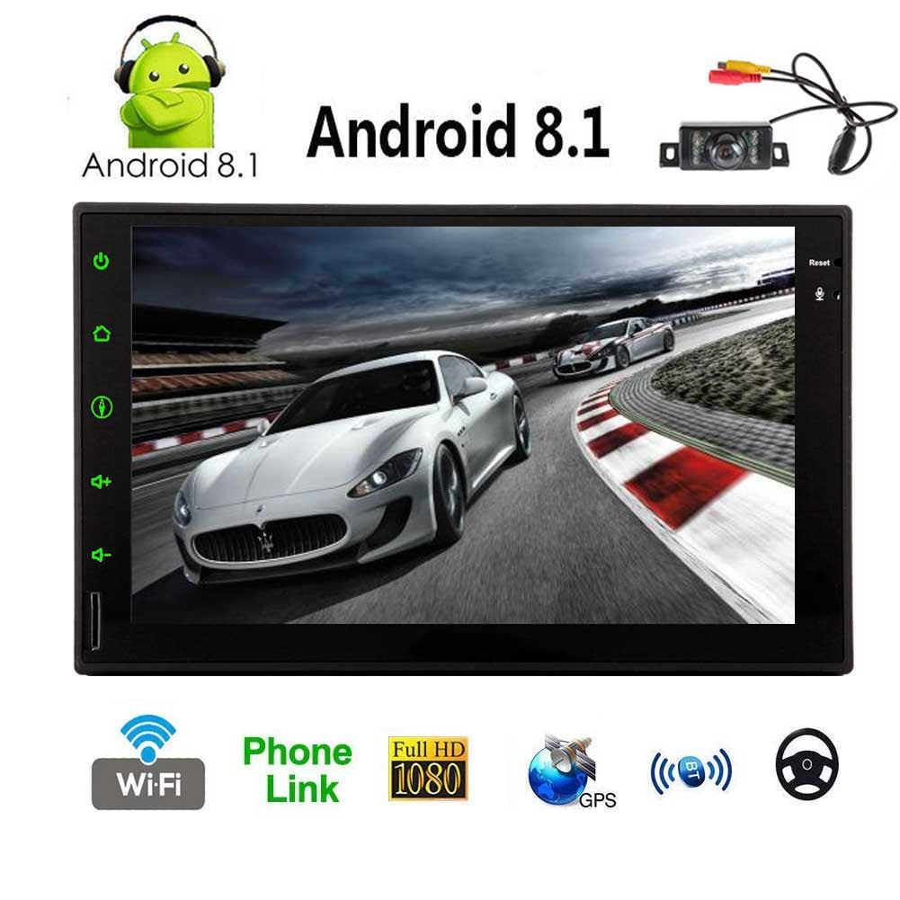 7" Android 8.1 Oreo Double 2Din InDash Car GPS Navigation Stereo Radio OBD2+Cam 