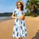 thumbnail image 4 of Balery Penguin Winter Fun Vestidos sueltos de manga corta para mujer, vestidos de verano 2025, vestidos casuales de corte A con vuelo., 4 of 6