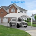 thumbnail image 7 of PXZEE 10x20 FT Portable Garage Replacement Top Canopy Cover, Shelter Tent Party Tent for Car with 46 Ball Bungees Cords Gray (Only Top Cover, Frame is not Included), 7 of 7