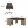 thumbnail image 4 of Bush Furniture 60W L Shaped Computer Desk with Mid Back Leather Box Chair Ash Gray, 4 of 7