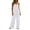 White, variant on Women's Summer Casual Wide Leg Jumpsuit Adjustable Straps Loose Fit Romper Pink XL