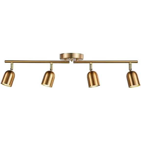 4 Light Track Lighting Kit, Matt Brass Finish Flexibly Ajustable with Modern Flush Mount Ceiling Spotlight for Kitchen,Living Room, Farmhouse Home mprovement$$Tools & Hardware Other