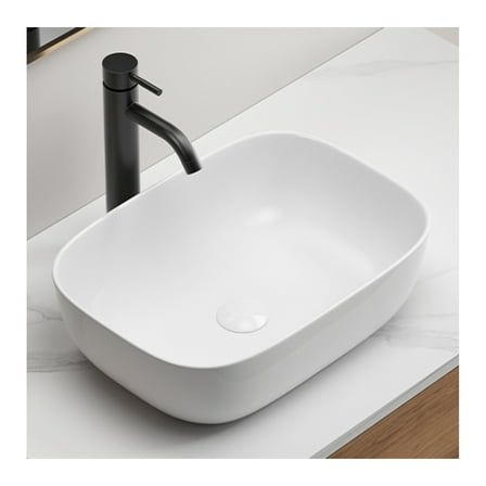 Bathroom Small Vessel Sink Above Counter White Porcelain Ceramic Oval Rectangle Bathroom Vanity Sink Bowl Lavatory Wash Basin
