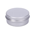 thumbnail image 2 of 50 pc 20ml Round Aluminium Tin Cans Aluminium Jar Storage Containers for Cosmetic Candles Candies with Screw Top Lid Platinum 3.9x2cm Capacity: 20ml(0.67 fl. oz), 2 of 6