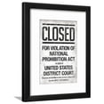thumbnail image 1 of Prohibition Act Closed Notice, World Culture Framed Art Print Wall Art Sold by Art.Com, 1 of 5