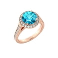 thumbnail image 2 of Aquamarine 2.10 ctw Ring with Diamonds 14K Rose Gold Halo Filigree With Accents, 2 of 7