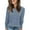 Blue, variant on Women's And Winter Round Neck Brushed Strip Solid Color Top