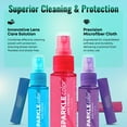 thumbnail image 3 of OPTIPAK Sparkle Color Lens Cleaner Spray Kit with Vinyl Flip-Top Pouch–(4) 1oz Glasses Cleaner Spray + (4) Microfiber Cloth for Eyeglasses,Sunglasses,Screens and Camera Cleaning Kit(Assorted Colors), 3 of 6
