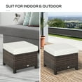 thumbnail image 6 of Outsunny 20" Outdoor Ottoman, PE Rattan, Brown, White, 6 of 9