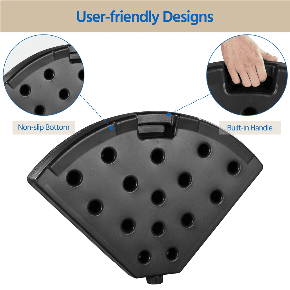 Renwick 52L Fillable Patio Umbrella Base for Cantilever Umbrellas, Set of 4, Black