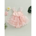 thumbnail image 2 of Fortune Baby Girls Butterfly Romper, Infant Sleeveless Tulle Patchwork Bodysuit Dress, 2 of 8