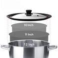 thumbnail image 4 of Universal Lid for Pots and Pans - Tempered Glass Pan Lid with Heat Resistant Silicone Rim, One Size Fits All 10-12 inch Pots Frying Pans Skillets Woks - Black Handle, 4 of 5