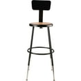 thumbnail image 2 of National Public Seating Height Adjustable Stool with Back and Round Hardboard Seat, 2 of 7