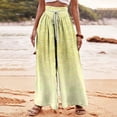 thumbnail image 1 of Pants for Women, Womens Fashionable Striped Printed Drawstring Wide Leg Pants, 1 of 5