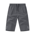 thumbnail image 4 of QATAINLAV Men's Cargo Shorts with Zip Pockets Casual Adjustable Drawstring Hiking Shorts Loose Knee Length Beach Sport Shorts Gray XL, 4 of 5