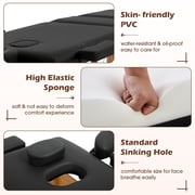 YRLLENSDAN Portable Massage Table with Adjustable Backrest and Side Armrests Foldable Massage Bed for Physical Therapy Waxing Reiki Spa Lash Tattoo Facial Beauty,Black