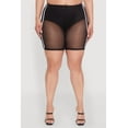thumbnail image 3 of Womens Plus Size Mesh High Waisted Bike Shorts with Varsity Stripe Details, 3 of 4