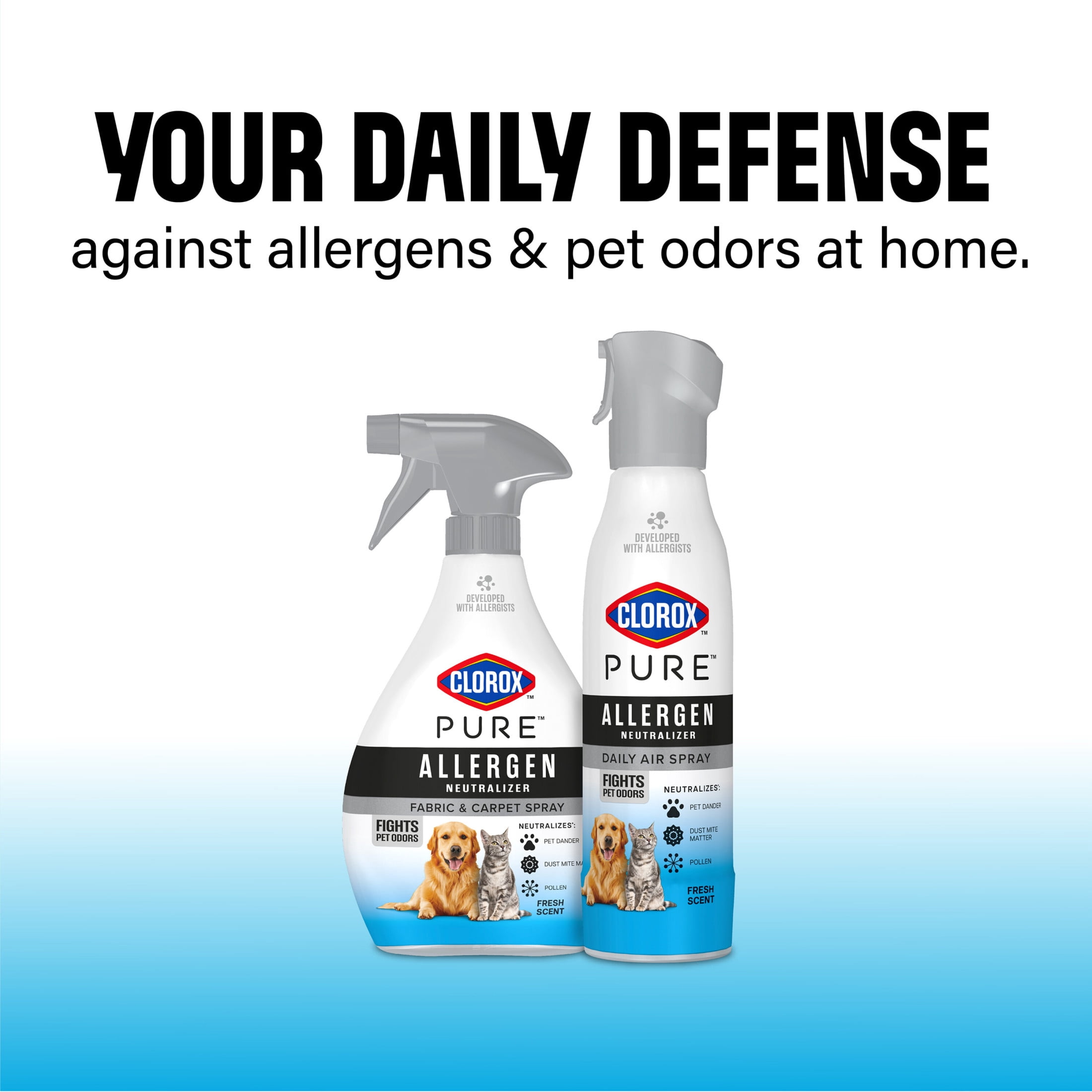 Clorox PURE Allergen Neutralizer Fabric and Carpet Spray, Fights Pet Odors, Fresh Scent, 26 Fl Oz.