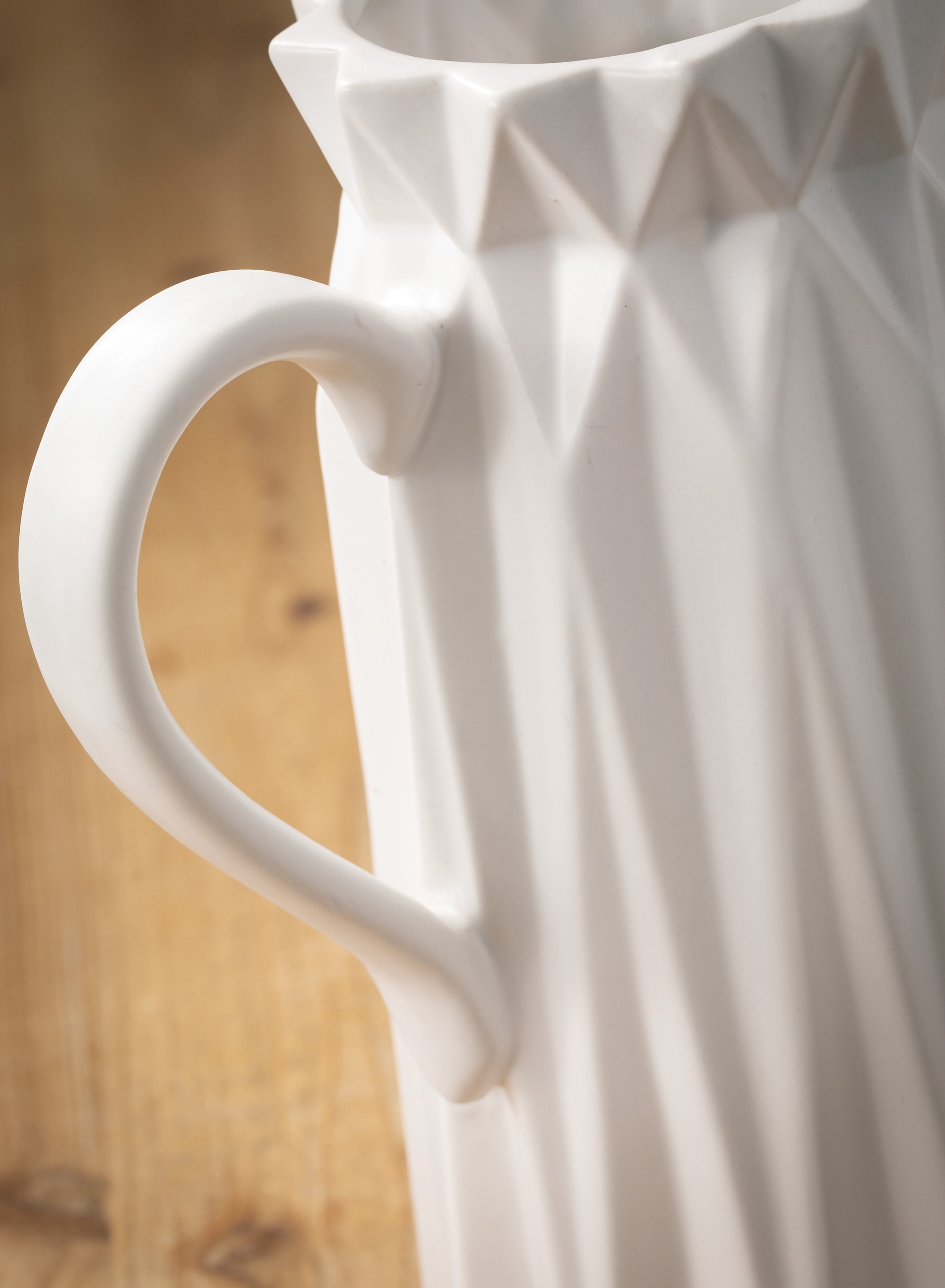 Sullivans Origami Pitcher Vase 9"H White