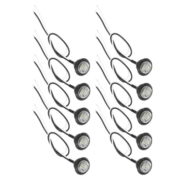 Luces de Marcador Redondas LED para Remolques de Camiones 24V de Unique Bargains, Plástico Impermeable, 10 Pcs