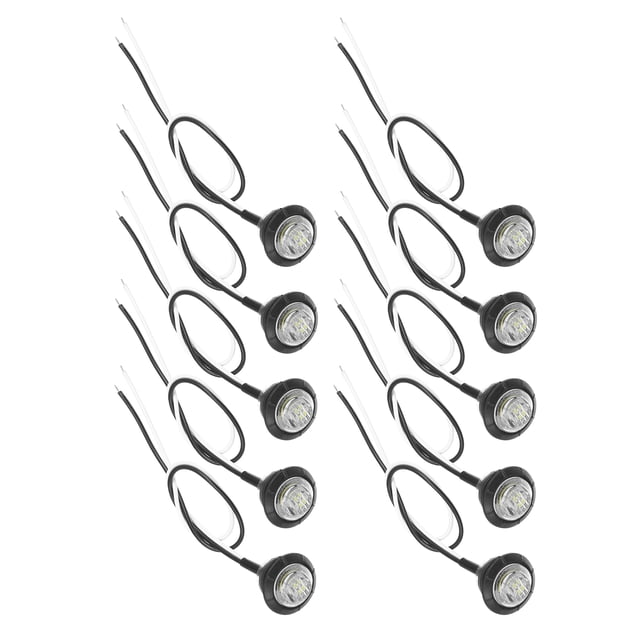Luces de Marcador Redondas LED para Remolques de Camiones 24V de Unique Bargains, Plástico Impermeable, 10 Pcs
