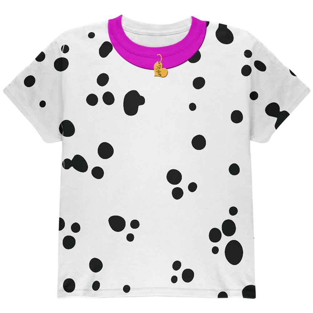 Valentine's Day Dog Dalmatian Costume Pink Collar Be Mine All Over Youth T  Shirt Multi YSM 