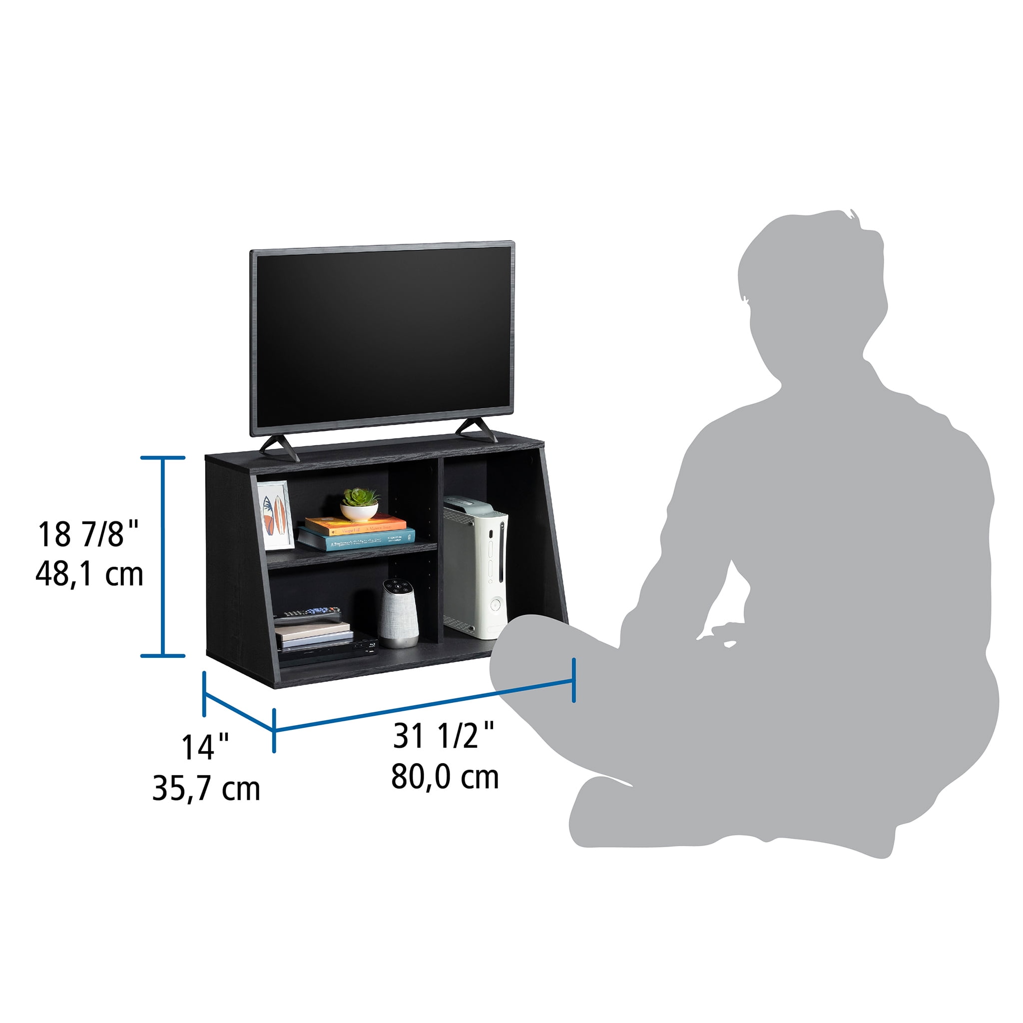 Mainstays Gamer TV Stand Console for TV's up to 32", Black Finish