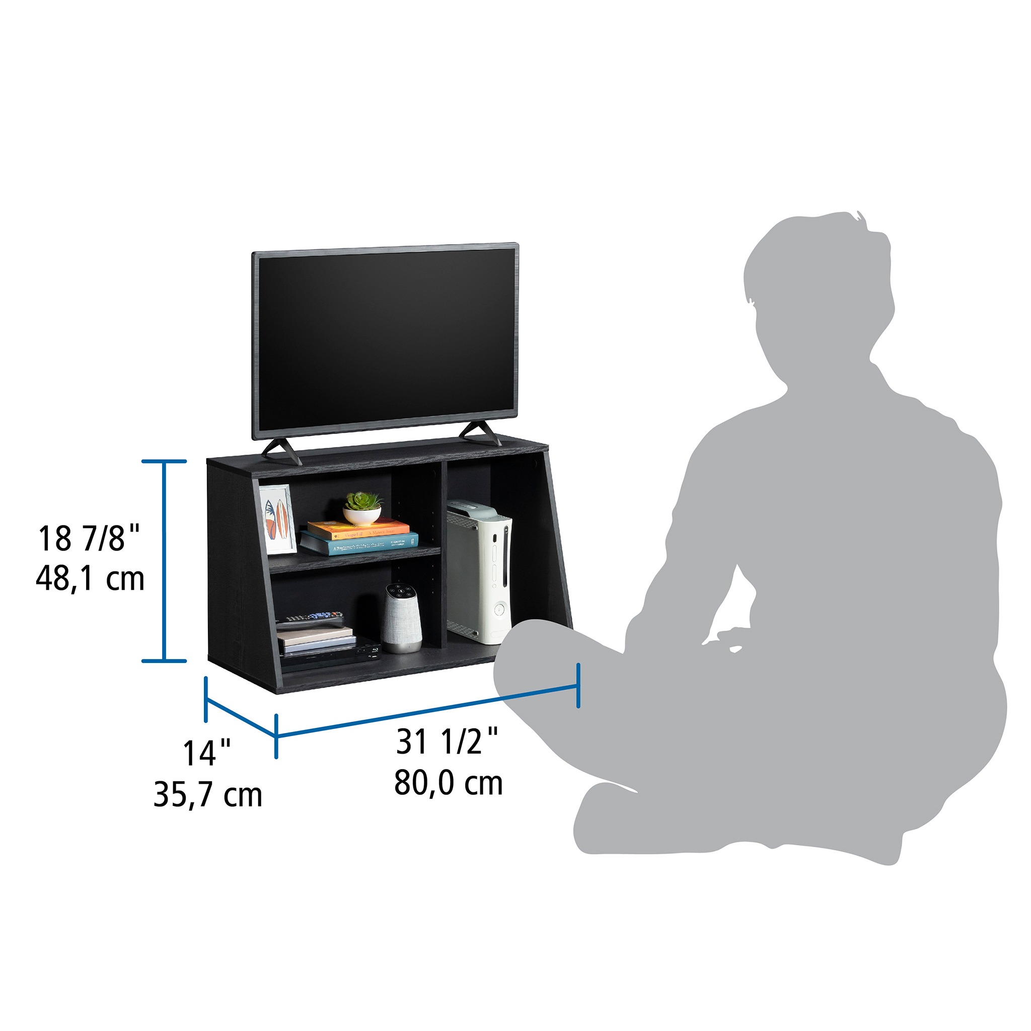 Mainstays Gamer TV Stand for 32" TVs, Black photo 3