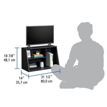 MAINSTAYS GAMER TV STAND CONSOLE FOR TV’S UP TO 32″, BLACK FINISH