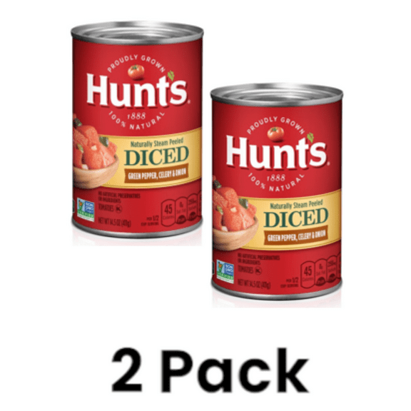 (2 pack) Hunt's Green Pepper, Celery & Onion Diced Tomatoes, 14.5 oz Can