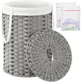 thumbnail image 3 of Large Laundry Hamper Laundry Basket Round Gal L) Handwoven Wicker Laundry Baskets Rattan Laundry Basket with Laundry Bag Handles Mesh Bags for Living Room Bedroom, 3 of 6