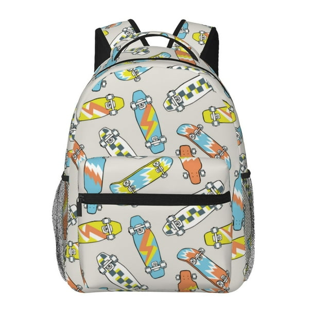 Easygdp Skateboard Mochila Ergonómica Versátil para Laptop - Múltiples Bolsillos, Correas Ajustables, Unisex para Escuela, Viajes y Actividades al Aire Libre-One Size