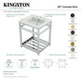 thumbnail image 6 of Kingston Brass VWP2522W8A0 Quadras 25" Ceramic Console Sink with Steel Base and Shelf (8-Inch, 3-Hole), White/Matte Black, 6 of 7