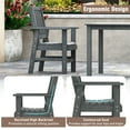 thumbnail image 5 of Gymax Patio Dining Chairs Set of 4 w/Wide Armrests Curved Seat Wood Grain for Backyard Gray, 5 of 10