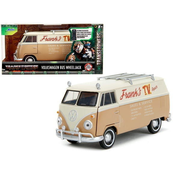 Volkswagen Bus "WheelJack" Tan and Beige "Frank's TV Repair" "Transformers: Rise of the Beasts" (2023) Movie "Hollywood Rides" Series 1/32 Diecast Model Car by Jada