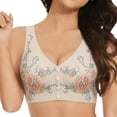 thumbnail image 3 of Women's Front Closure Posture Bra Women's Wireless Bra, Full Coverage Back Support Size Bras Available, Front Close(Khaki,M), 3 of 3