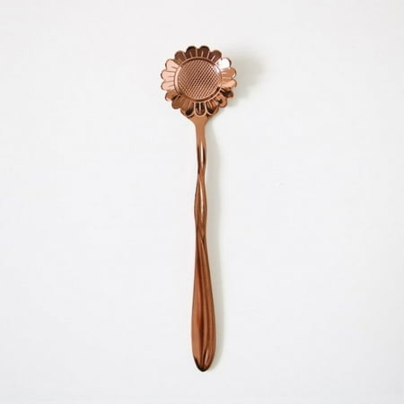

Clearance Sale!Kitchen Dessert Spoon Japanese Style Stainless Steel Solid Color Coffee Spoon Flower Stirring Spoon Creative Floral TeaSpoon C2