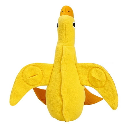 Fysho Pet Training Yellow Duck Shaped Plush Chew Toys Dogs Squeaky Leaking Food Molar