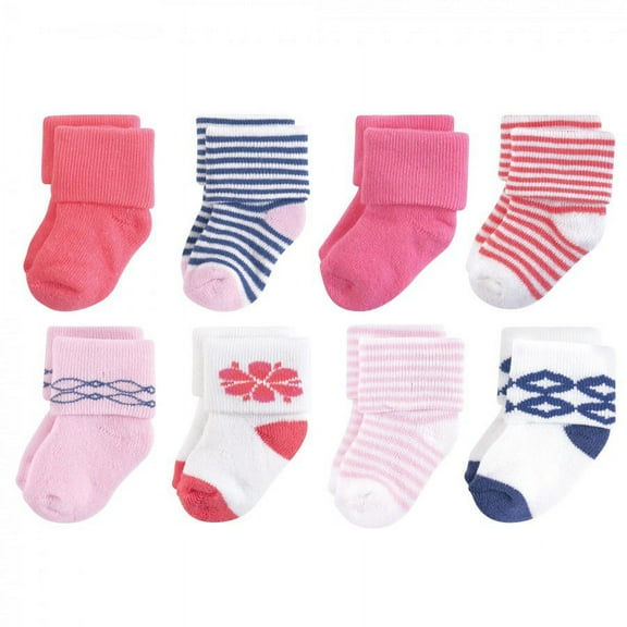 Touched by Nature Baby Girl Organic Cotton Socks, Flower, 0-6 Months