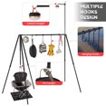 thumbnail image 4 of Collapsible Campfire Cooking Stand Portable Camping Cookware Hanging Hooks Hanger Rack Lantern Stand Bracket Holder with Carrying Case, 4 of 8