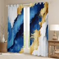 thumbnail image 2 of Manfei Modern Fulid Art Blackout Curtains Set of 2 (52x84 Each),Maeble Pattern Window Curtains,Glod White Blue Curtains and Drapes For Kids,Ultra Soft Home Decor, 2 of 6