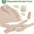 thumbnail image 2 of EASTIN 100pcs Wooden Disposable Forks  6.2inch Forks  For Party Camping Picnics, 2 of 6