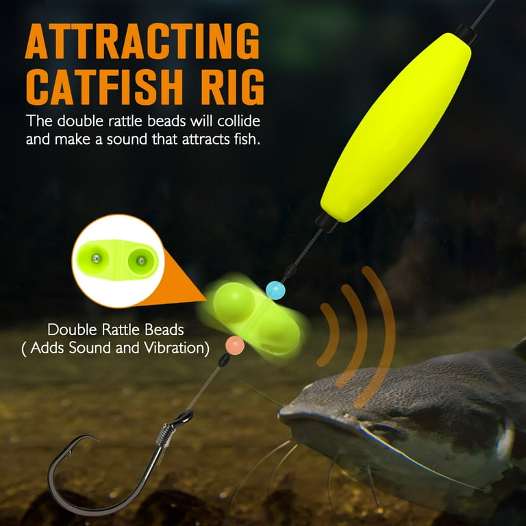 Dovesun 6PCS Catfish Rigs with 5/0+8/0 Double Circle Hooks, Pre