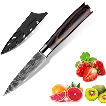 3.5'' Kitchen Paring Knife Stainless Steel Japanese Damascus Style Chef'S Knife