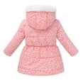 thumbnail image 3 of Hicidod Toddler Girls Winter Jacket Cute Print Padded Warm Puffer Down Coat Waist Zipper Windproof Hooded Cotton Outwear, 3 of 7