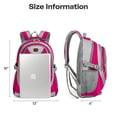 thumbnail image 6 of 25L Unisex Backpack Lightweight Multi-Pocket Daypack for School,Work,Hiking,Travel, Rose Carmine - B930, 6 of 8