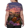 thumbnail image 5 of Cloud Printed Scrubs For Women Vneck Medical Scrub Tops Short Sleeve Stretch Nurse Uniform Fashion Scrub Tops With Pocket Purple Pink XXXXL, 5 of 5