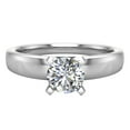 thumbnail image 4 of Solitaire Diamond Ring Fitted Band Style 14k White Gold 0.50 CT, 4 of 5